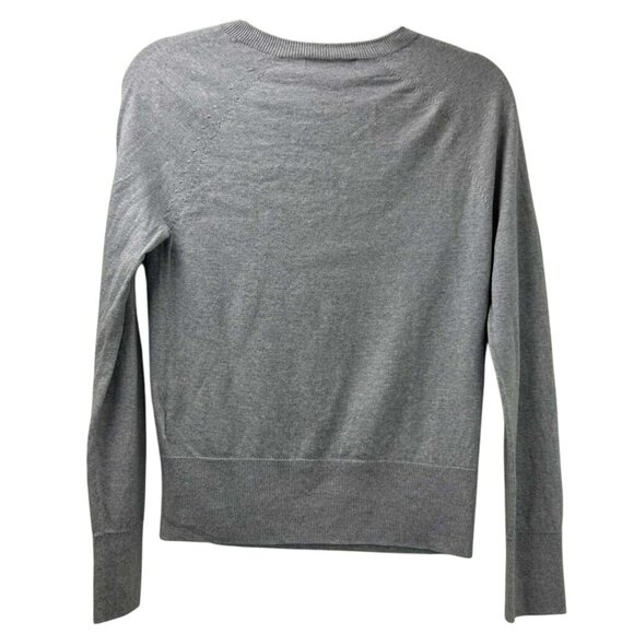 Banana Republic Women's Medium Sweater 100% Merino Wool Gray Crew Neck - Picture 2 of 11